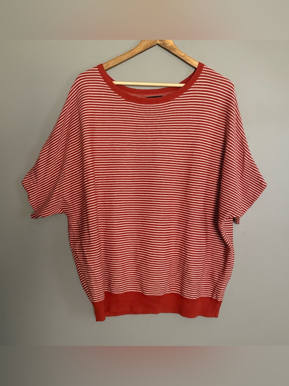 Quince Lightweight Cotton Cashmere Link-Stitch Dolman Sweater Size Large